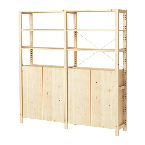 Ivar 2 Sections Shelves and Cabinet