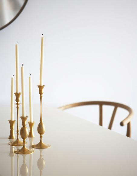 Accessories: High/Low Gold-Toned Candlesticks