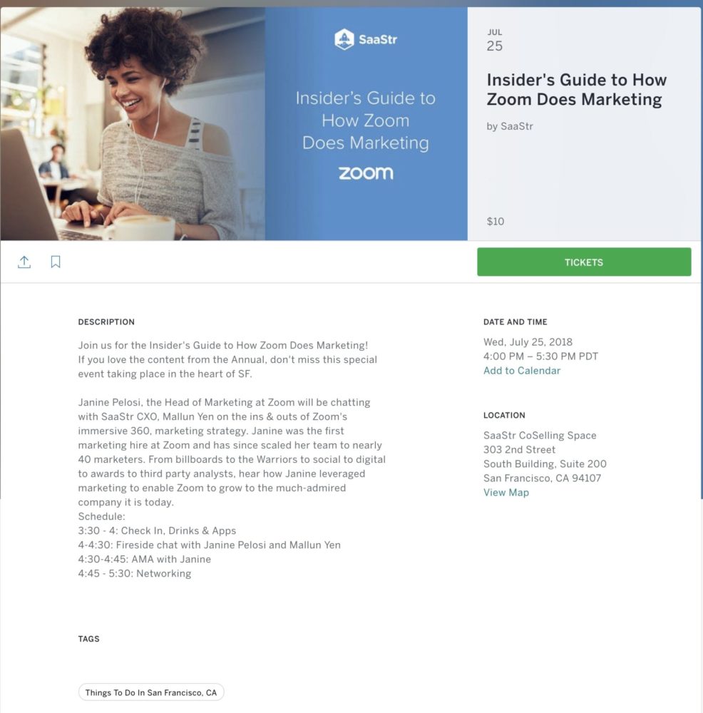 SaaStr CSS Meet-Up on Wed July 25: Come Learn How Zoom (Really) Does Marketing