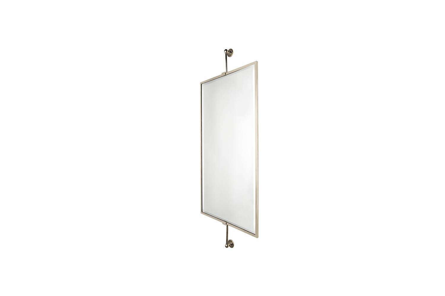 Crystal Wall Mounted Rectangular Mirror on Bar