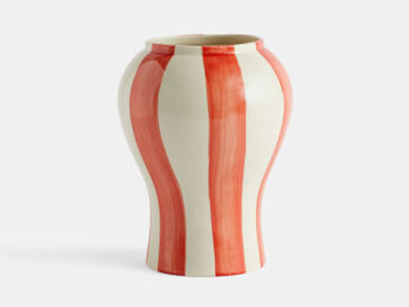 HAY Sobremesa Stripe Small Red Vase