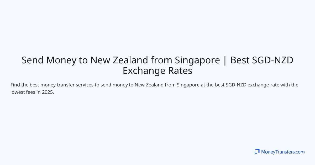 Send Money to New Zealand from Singapore